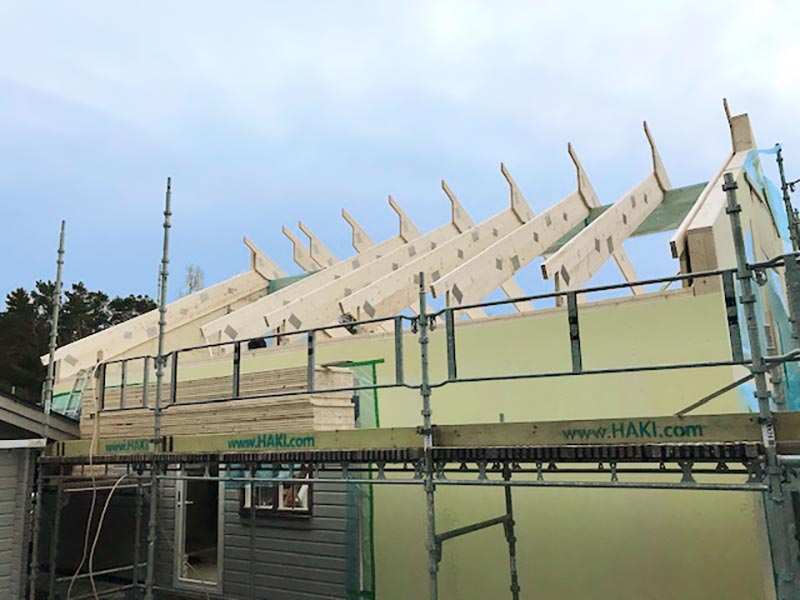 Takkonstruktion i Båstad
